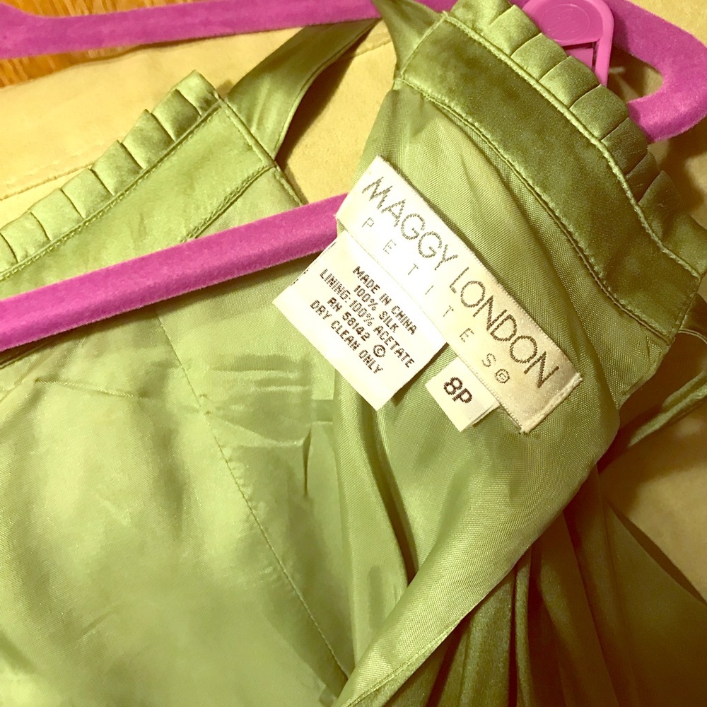 Sexy green silk party dress